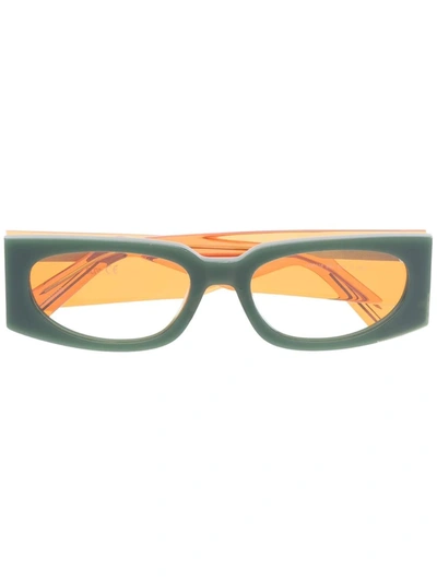 Shop Gcds Rectangular-frame Sunglasses In Green