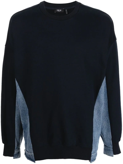 Shop Five Cm Patchwork Sweatshirt In Blue