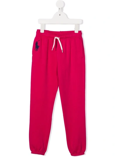 Polo Ralph Lauren Embroidered-logo Track Pants In Pink