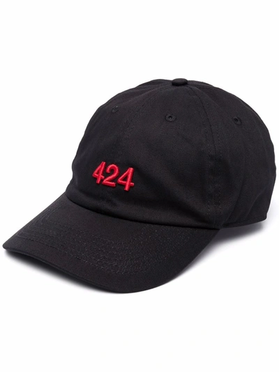 Shop 424 Embroidered-logo Baseball Cap In Black