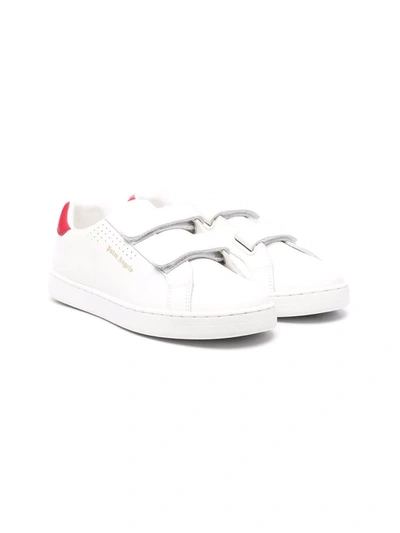 Shop Palm Angels Logo-print Touch-strap Trainers In White