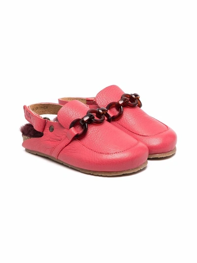 Shop Pèpè Chain-trimmed Loafers In Pink