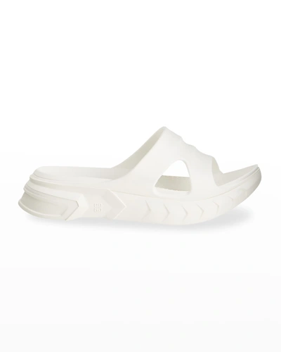 Shop Givenchy Marshmallow Cutout Slide Sandals In Off White