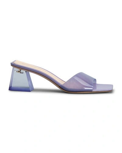 Shop Gianvito Rossi Clear Block-heel Mule Sandals In Lavenderlavender