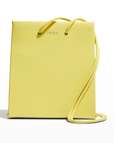 Shop Medea Short Calf Leather Crossbody Bag In Yellow