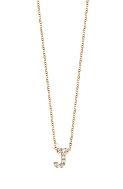 Shop Bony Levy 18k Gold Pave Diamond Initial Pendant Necklace (nordstrom Exclusive) In Rose Gold