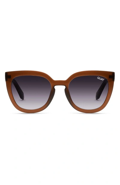 Shop Quay Noosa 55mm Cat Eye Sunglasses In Milky Espresso Smoke Gradient