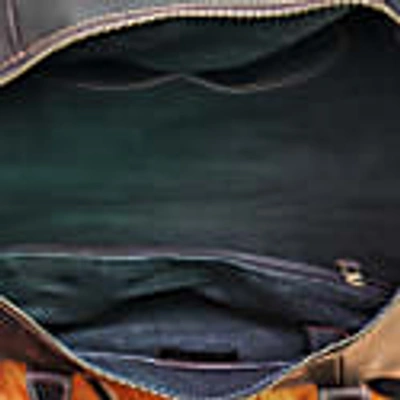 Touri Zip Detail Genuine Leather Holdall In Leather