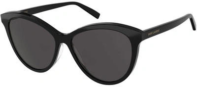 Shop Saint Laurent Sl 456 001 Cat Eye Sunglasses In Black