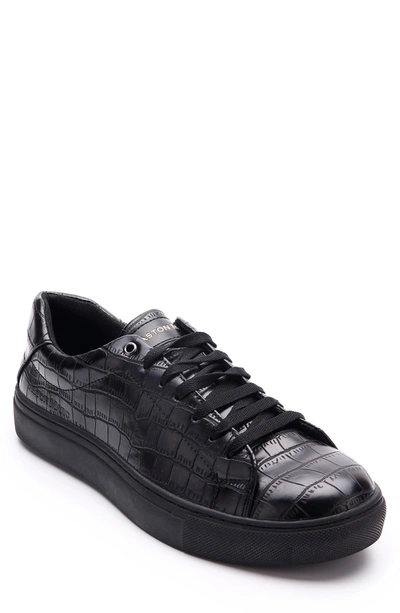 Shop Aston Marc Croc Embossed Design Sneaker In Black
