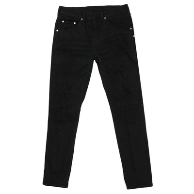 Shop Neil Barrett Men's Distressed Slim Jeans In Black