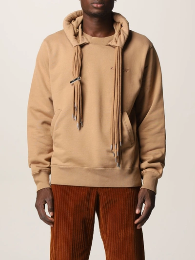 Shop Ambush Cotton Sweatshirt With Multi Drawstring In Natural