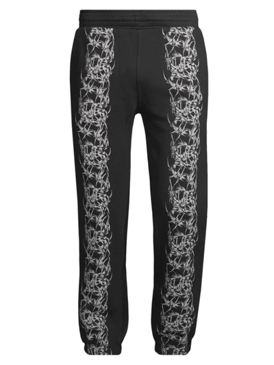 Shop Givenchy Men's Barbed Wire Print Slim-fit Sweatpants In Black