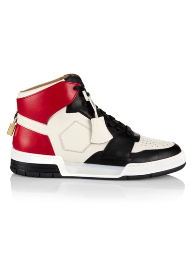 Shop Buscemi Men's Air Jon High-top Sneakers In Black White Red