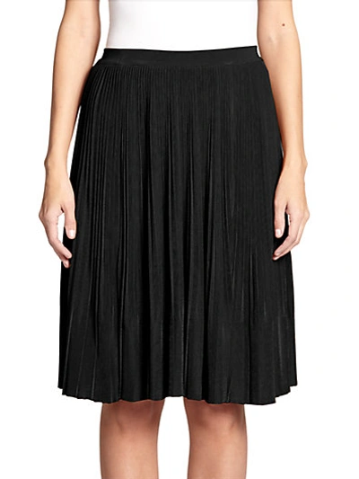 Shop Nina Ricci Pleated Midi Skirt In Black