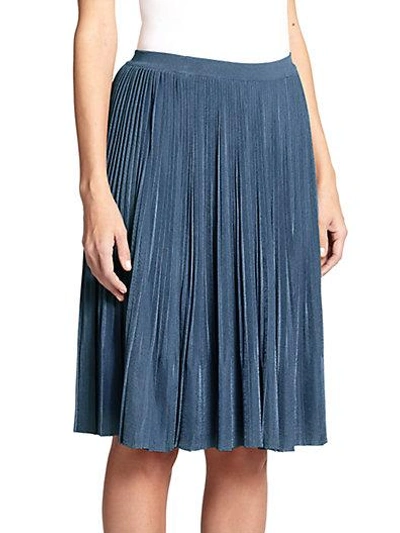 Shop Nina Ricci Pleated Midi Skirt In Black