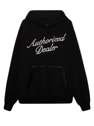 Shop Just Don Embroidered Fleece Hoodie In Black