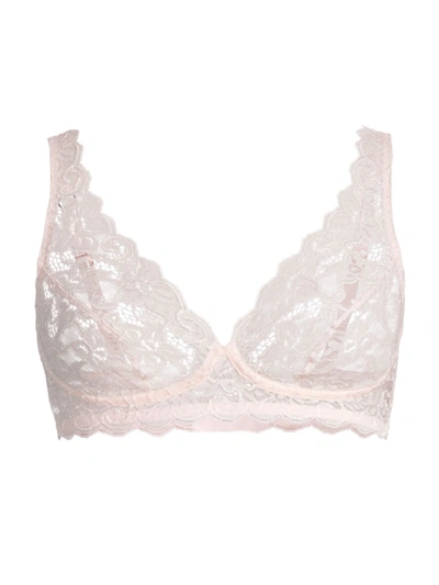 Shop Hanro Women's Luxury Moments Lace Soft Cup Bra In Gentle Pink