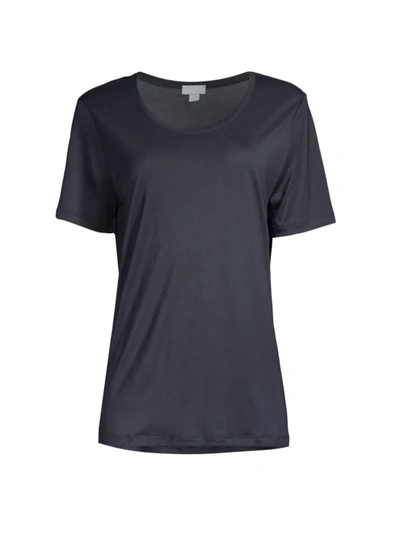 Shop Hanro Women's Balance Short-sleeve Shirt In Black