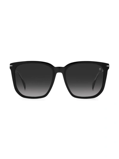 Shop David Beckham Men's 57mm Rectangular Sunglasses In Black 807