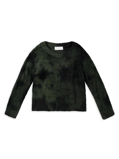 Shop Bella Dahl Little Girl's & Girl's Cloud Dye Fuzzy Sweater In Vintage Ivy Cloud Dye