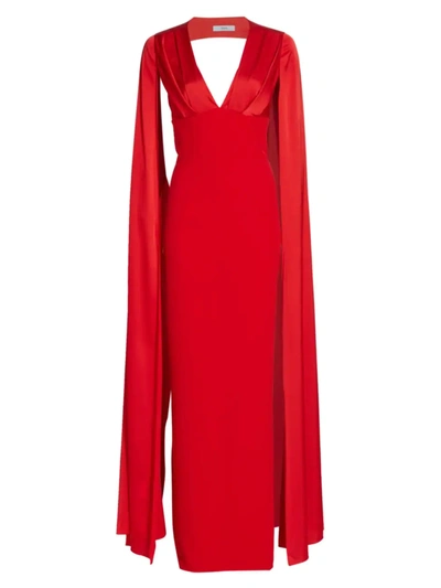 Shop Safiyaa Angelina A-line Gown In Cherry Red