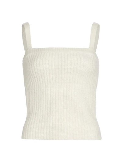 Shop Adam Lippes Cashmere-silk Ribbed Camisole In Ivory