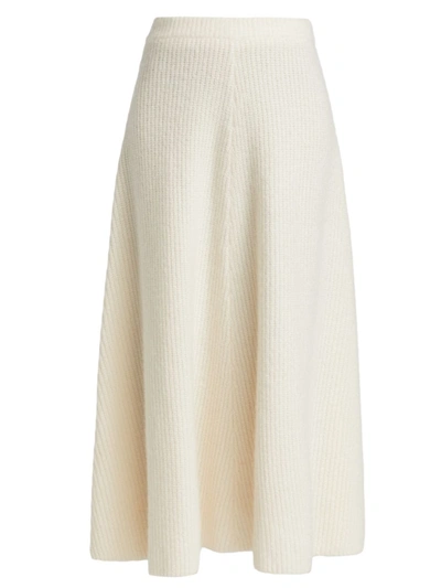 Shop Adam Lippes Cashmere-silk Circle Skirt In Ivory