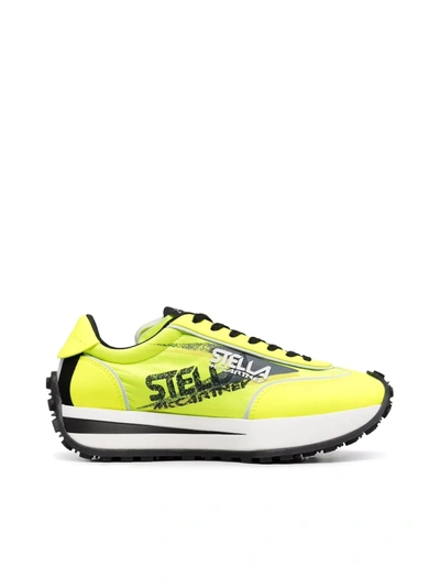 Shop Stella Mccartney Logo-print Low-top Sneakers In Yellow & Orange