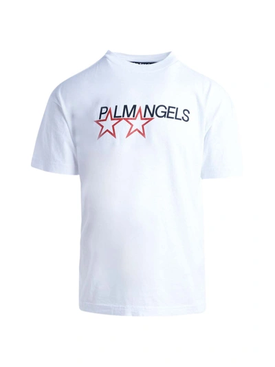 Shop Palm Angels "star Tee" Cotton T-shirt In White