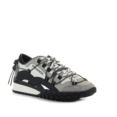 Shop Dsquared2 Men's Grey Leather Sneakers