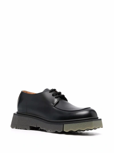 Shop Off-white Men's Black Leather Lace-up Shoes