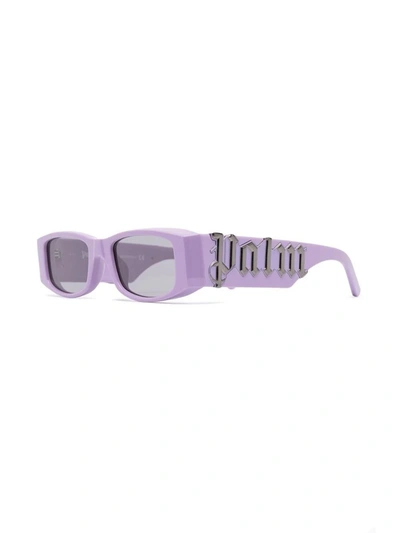 Shop Palm Angels Men's Purple Acetate Sunglasses