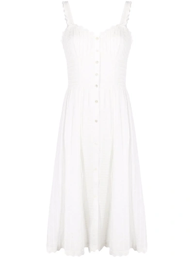 Shop Temperley London Edith Pleated Strappy Dress In White