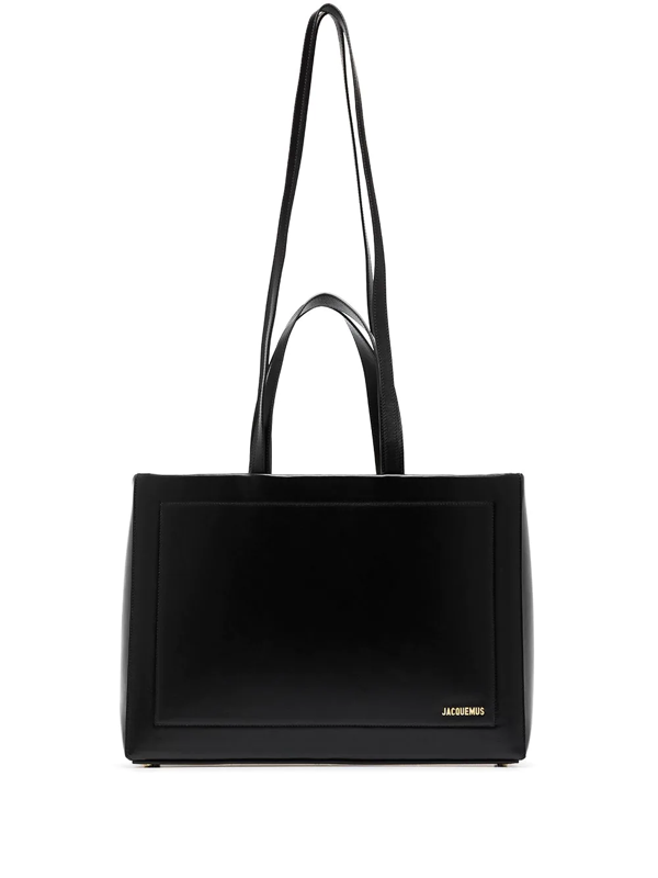 Jacquemus Black Le Cabas Neve Leather Shoulder Bag | ModeSens