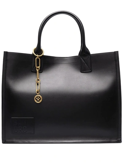 Shop Sandro Chain-embellished Tote Bag In Black