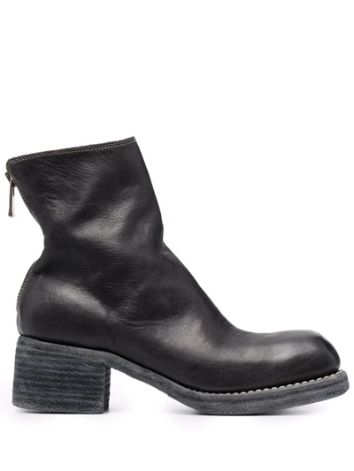 Shop Guidi Zip-front Ankle Boots In Black