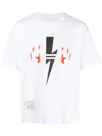Shop Neil Barrett Star Bolt T-shirt In White