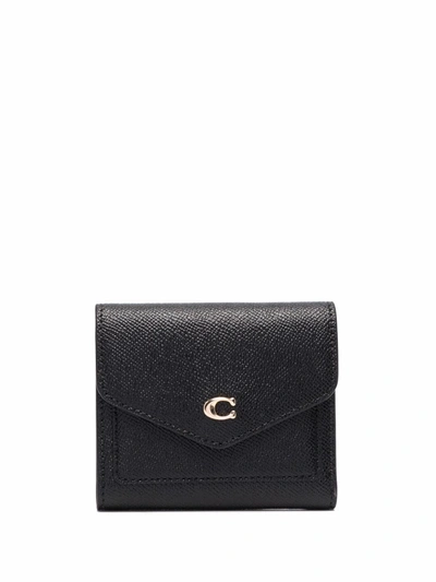 Shop Coach Wyn Leather Wallet In Black