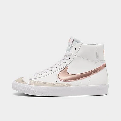 Shop Nike Girls' Big Kids' Blazer Mid '77 Casual Shoes In White/pink Glaze