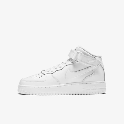 Shop Nike Air Force 1 Mid Le Big Kids' Shoes In White,white