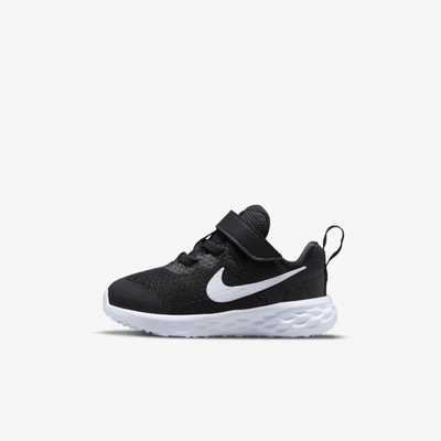 Shop Nike Revolution 6 Baby/toddler Shoes In Black,dark Smoke Grey,white