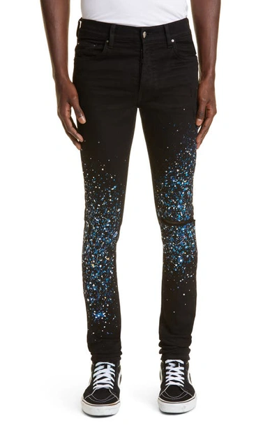 Shop Amiri Crystal Painter Ripped Skinny Jeans In Black