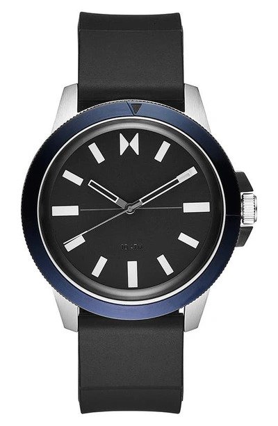 Shop Mvmt Minimal Sport Silicone Strap Watch, 45mm In Black