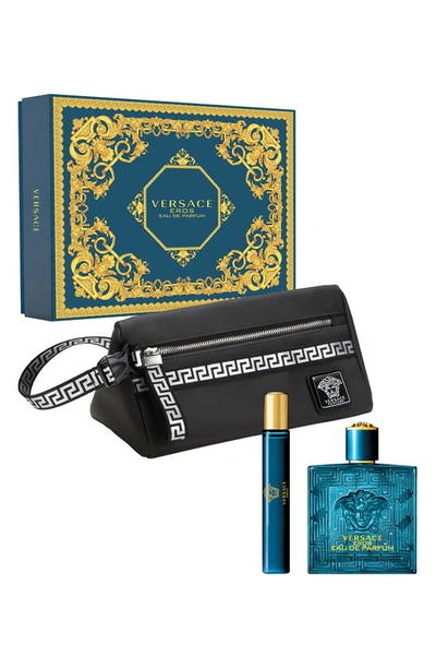 Shop Versace Eros Eau De Parfum Set Usd $157 Value In Blue