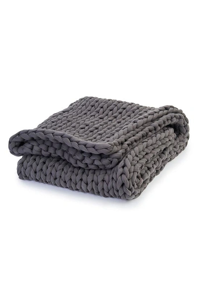 Shop Bearaby Organic Cotton Weighted Knit Blanket In Asteroid Grey