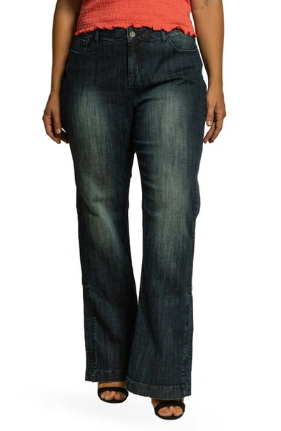 Shop Standards & Practices High Waist Slit Hem Wide Leg Jeans In 3219unforgv