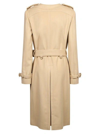 Shop Burberry Double-breasted Coat In Beige