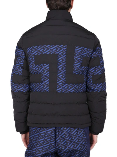 Shop Versace Jacket With Greek Print In Multicolour