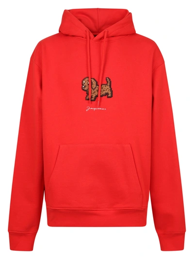 Shop Jacquemus Hoodie Sweater In Red